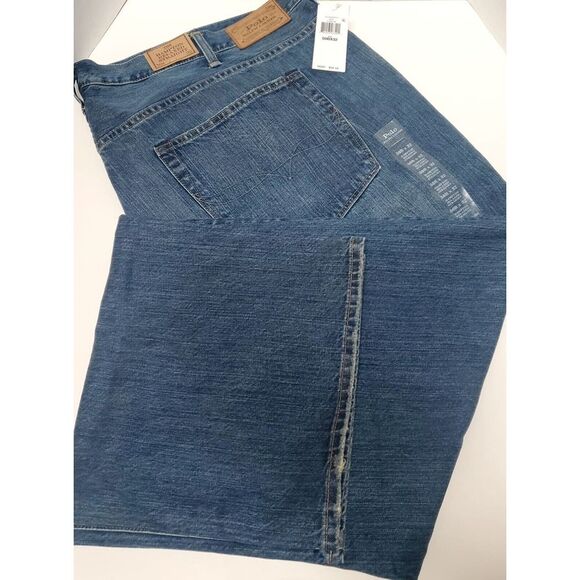 Polo Ralph Lauren Jeans 50x32 NWT The Hampton Relaxed Straight Denim Made Mexico - Picture 1 of 15
